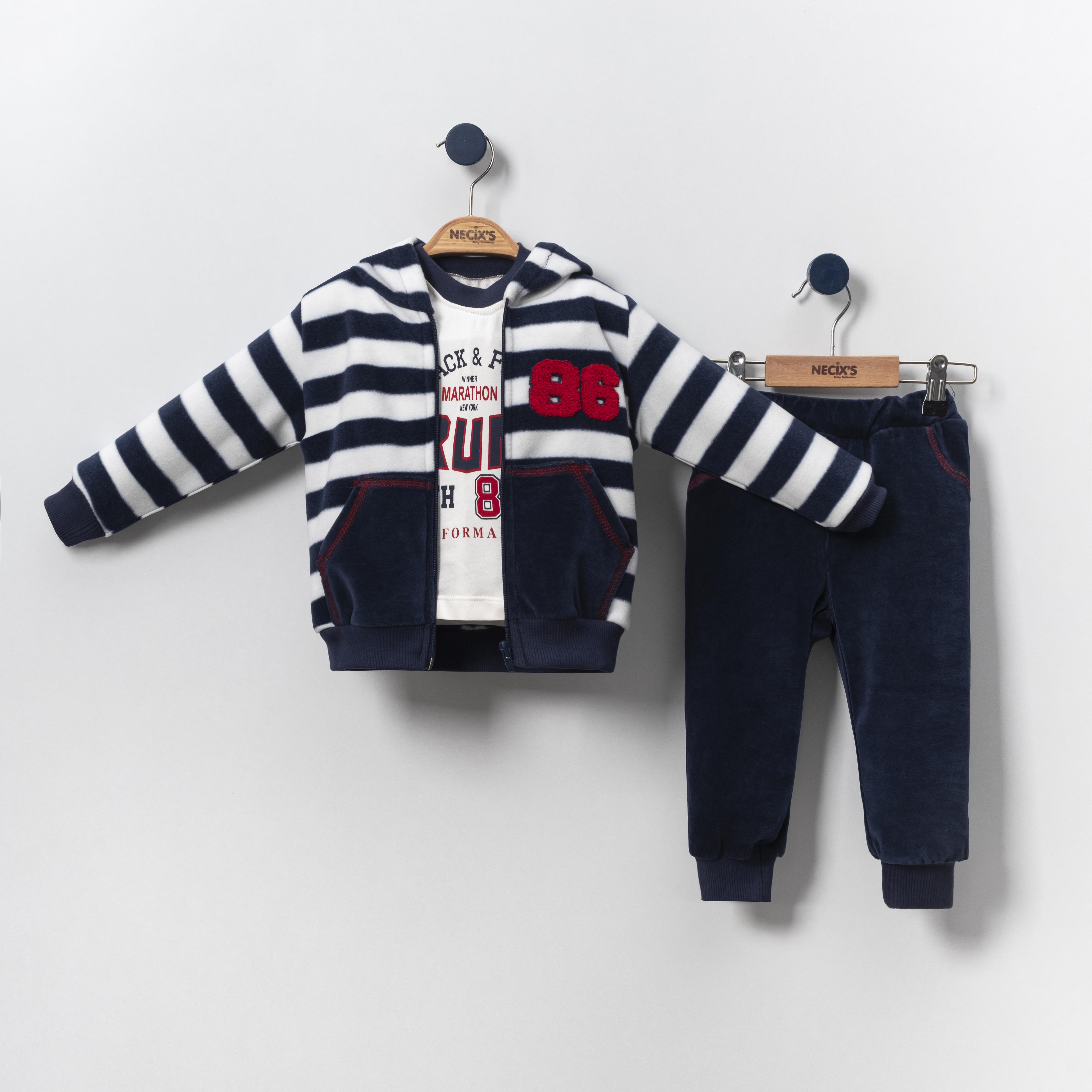Necix's Portland Erkek Bebek Kapüşonlu Üçlü Takım