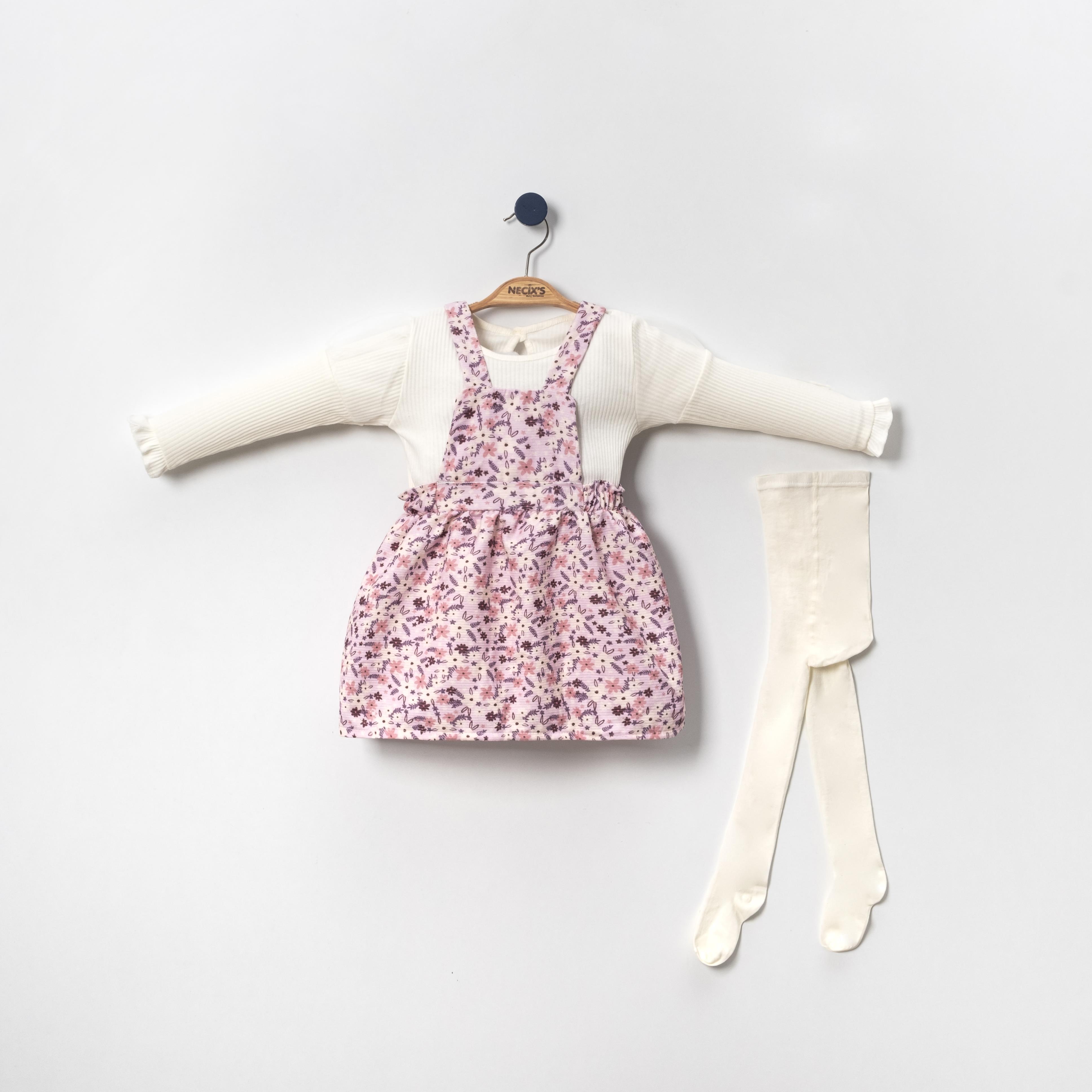 Necix's Salerno Kız Bebek Salopetli İkili Takım