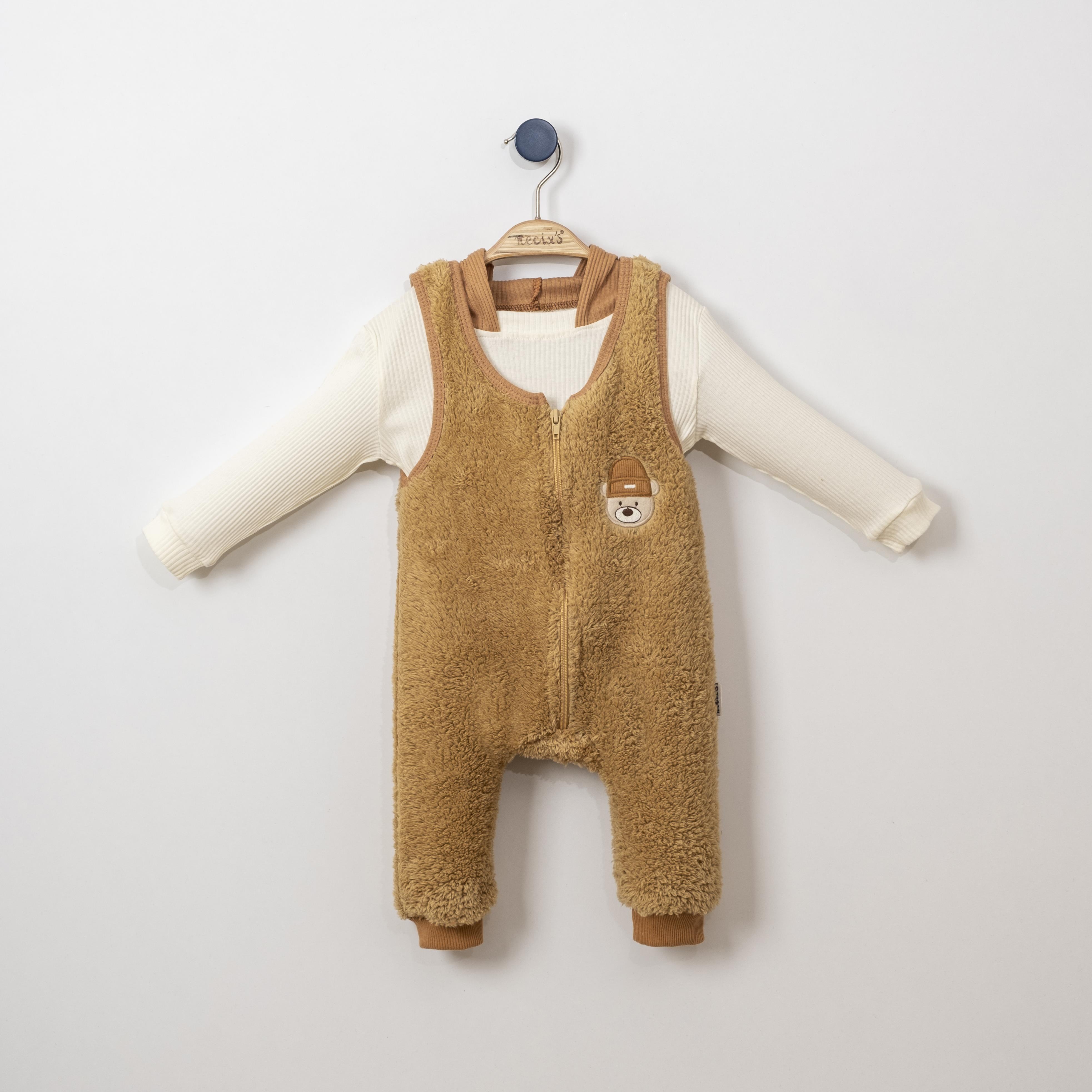 Necix's Teddy Bear Erkek Bebek Salopetli İkili Takım