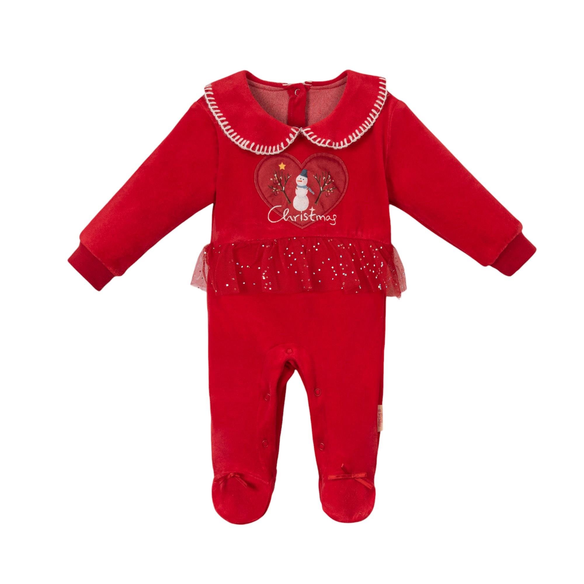 Noel Tütülü Kız Bebek Tulum
