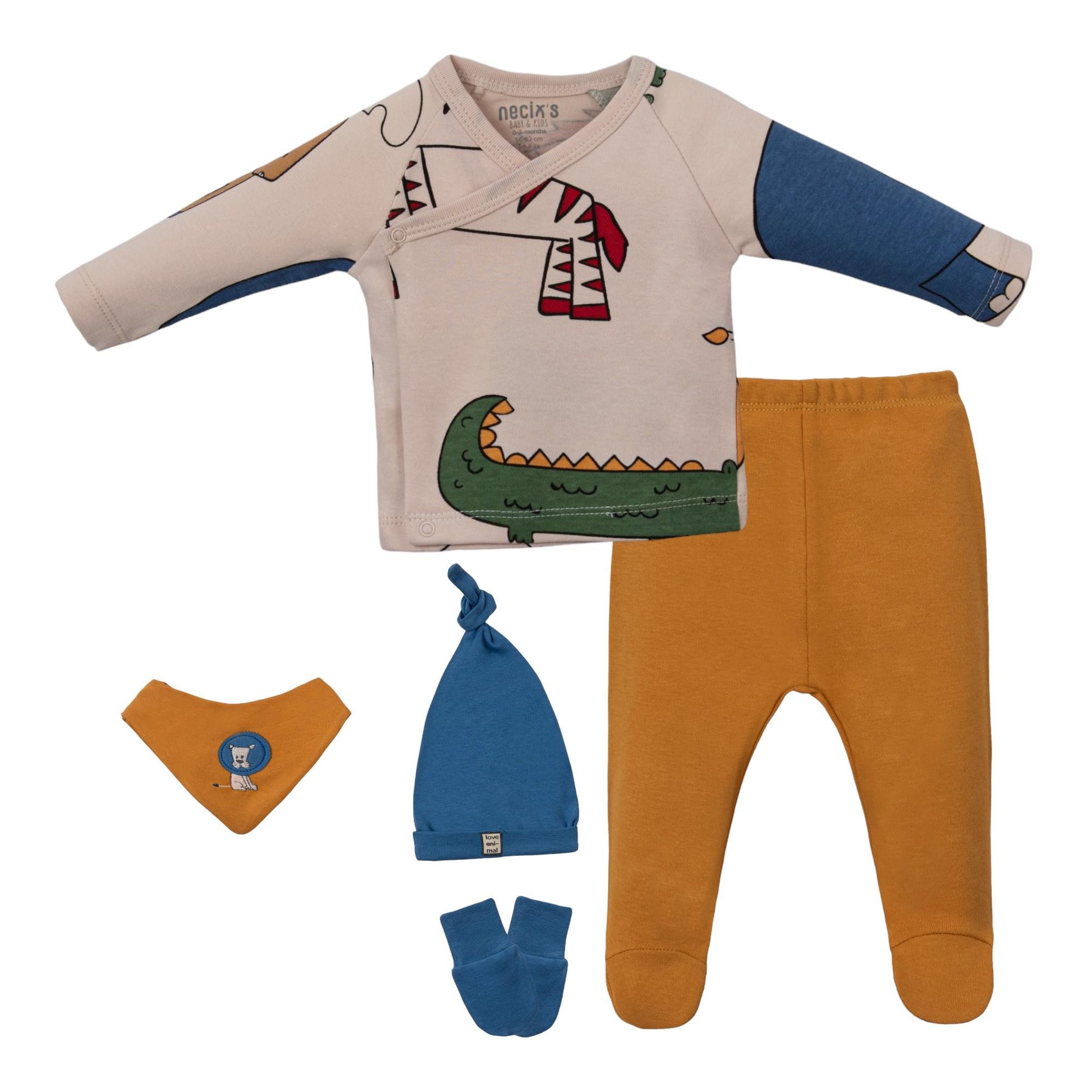 Painted Erkek Bebek Hastane Çıkışı Beşli Set