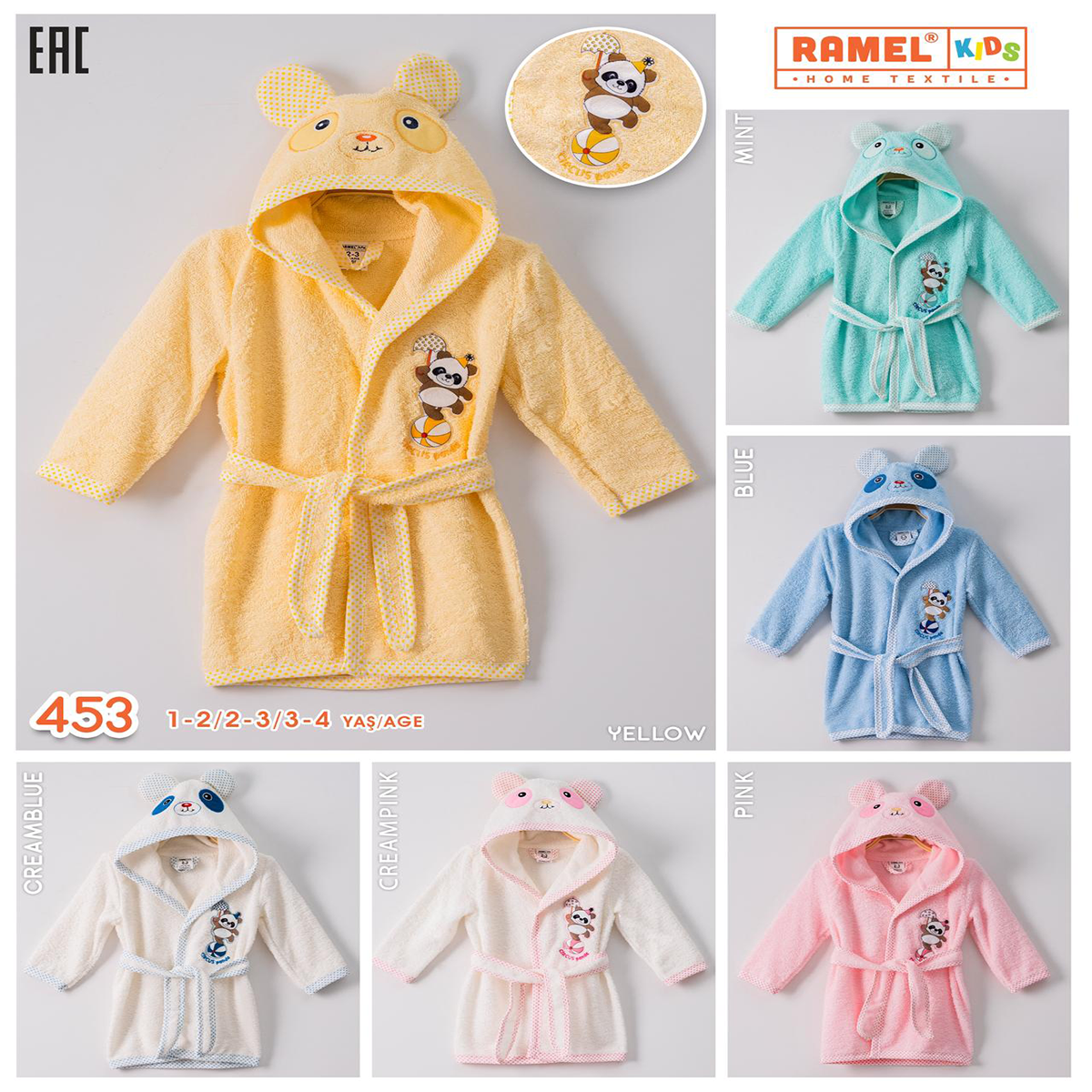 RAMEL KİDS PANDA BEBE BORNOZ 1-4 YAŞ