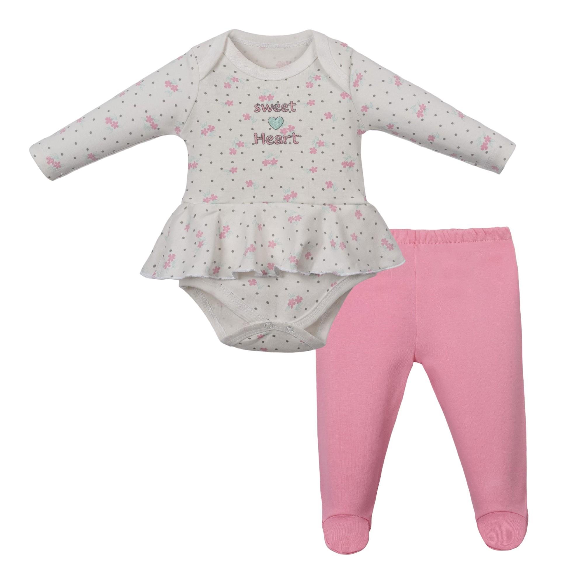 Sweat Heart Kız Bebek Bodyli Takım