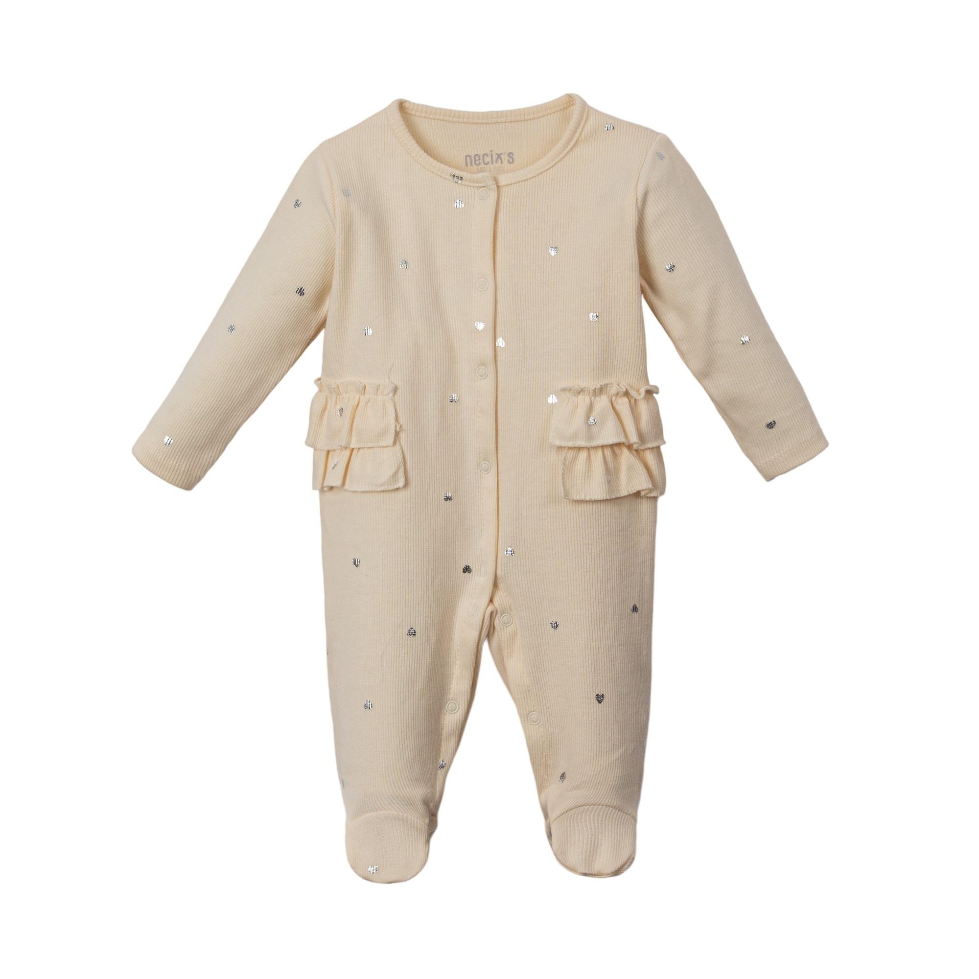 Sweet Heart Çiçek Desenli Fırfırlı Kız Bebek Örme Tulum