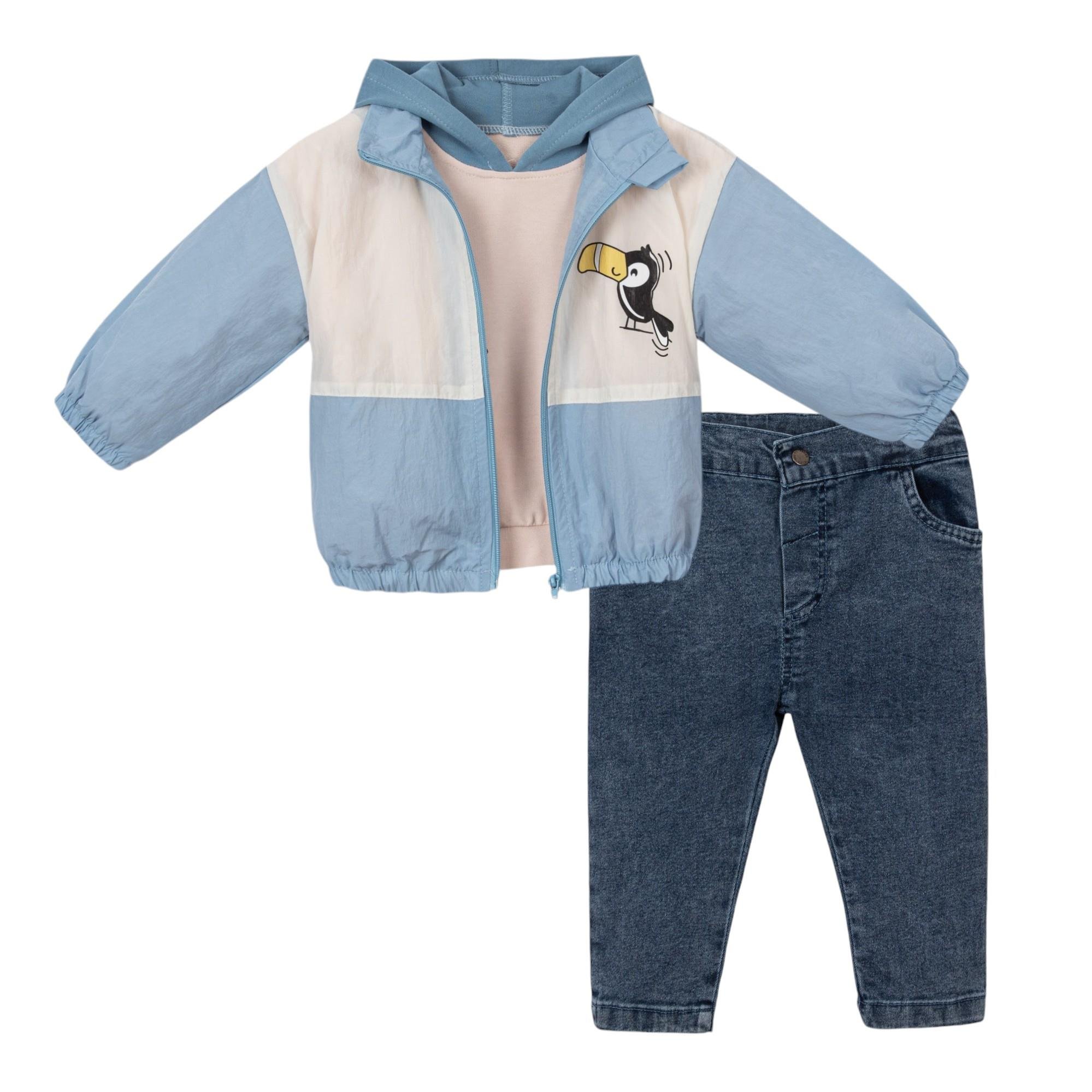 Velas Yağmurluklu Erkek Bebek Üçlü Takım