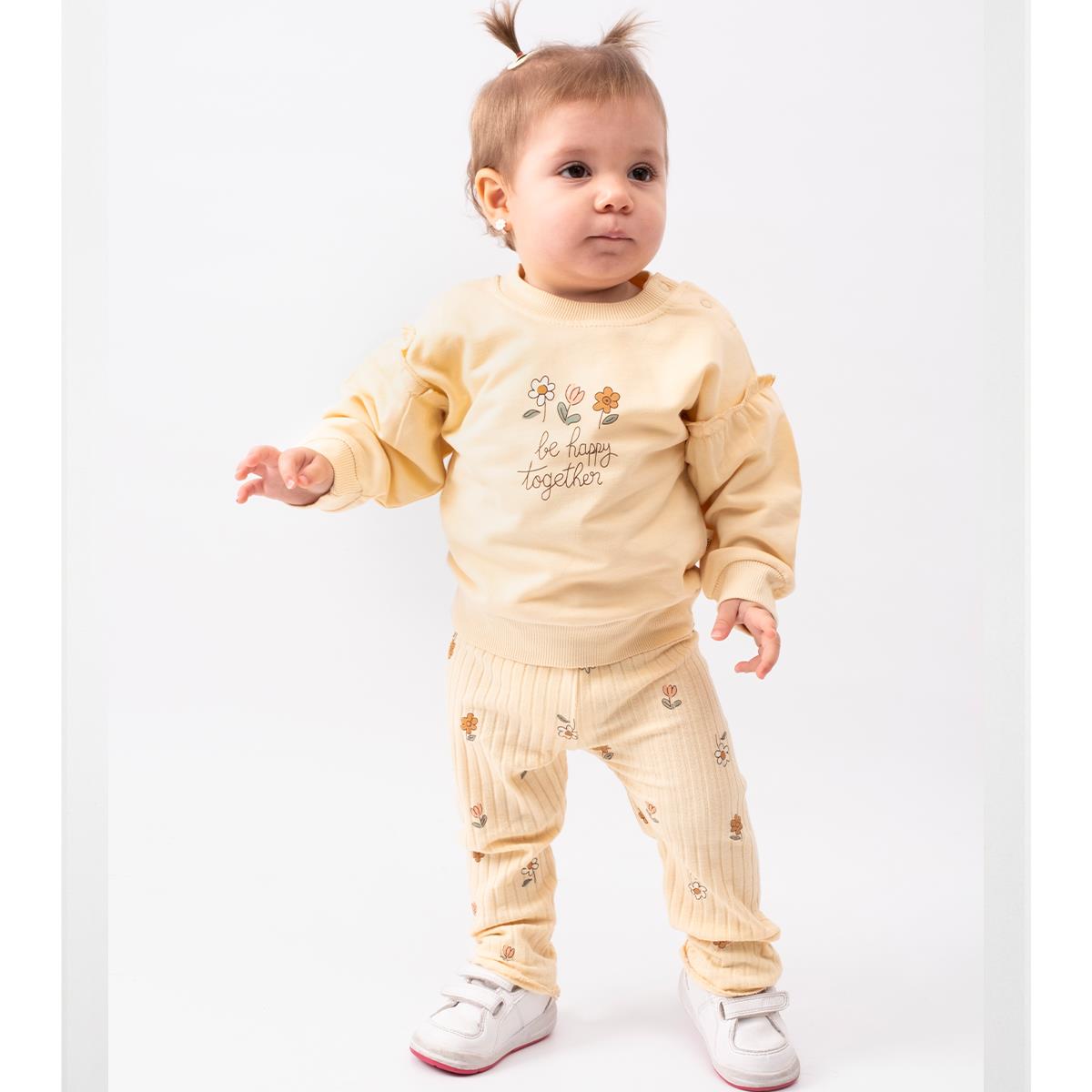 VOVİDO KIZ BEBEK BE HAPPY PAPATYA BASKILI 2 Lİ TAKIM 6-24 AY