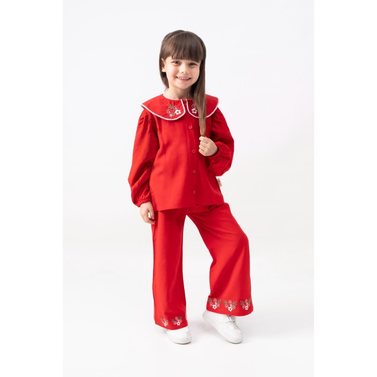 VOVİDO YAKASI ÇİÇEK NAKIŞLI 2 Lİ TAKIM 3-7 Y