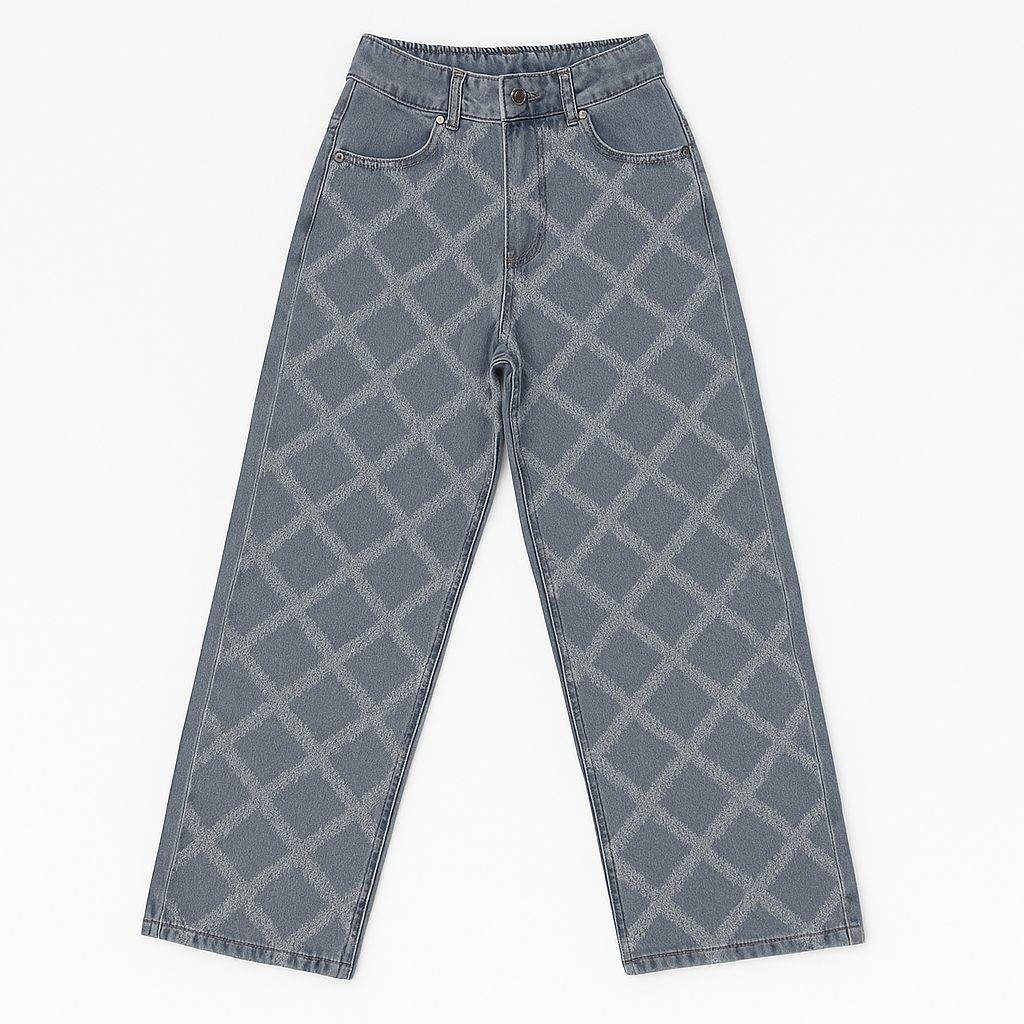 WİKİLAND LAZER DESEN DENİM KIZ PANTOLON 11/15 YAŞ