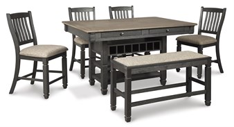 Tyler Creek Yüksek Yemek Masası Bench ve Sandalyeleri