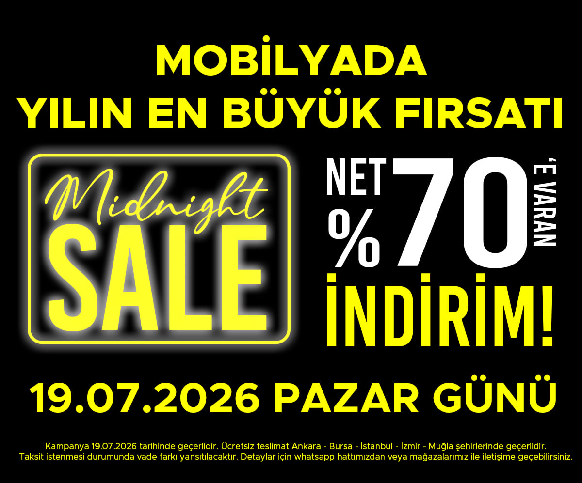 Midnight Sale kampanyasında seçili ürünlerde %70'e varan indirimler!