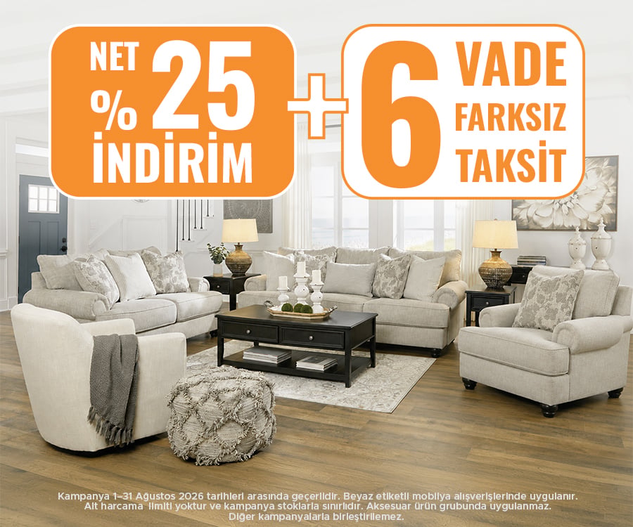 Tüm ürünlerde net %25 indirime ek vade farksız 6 taksit fırsatı!