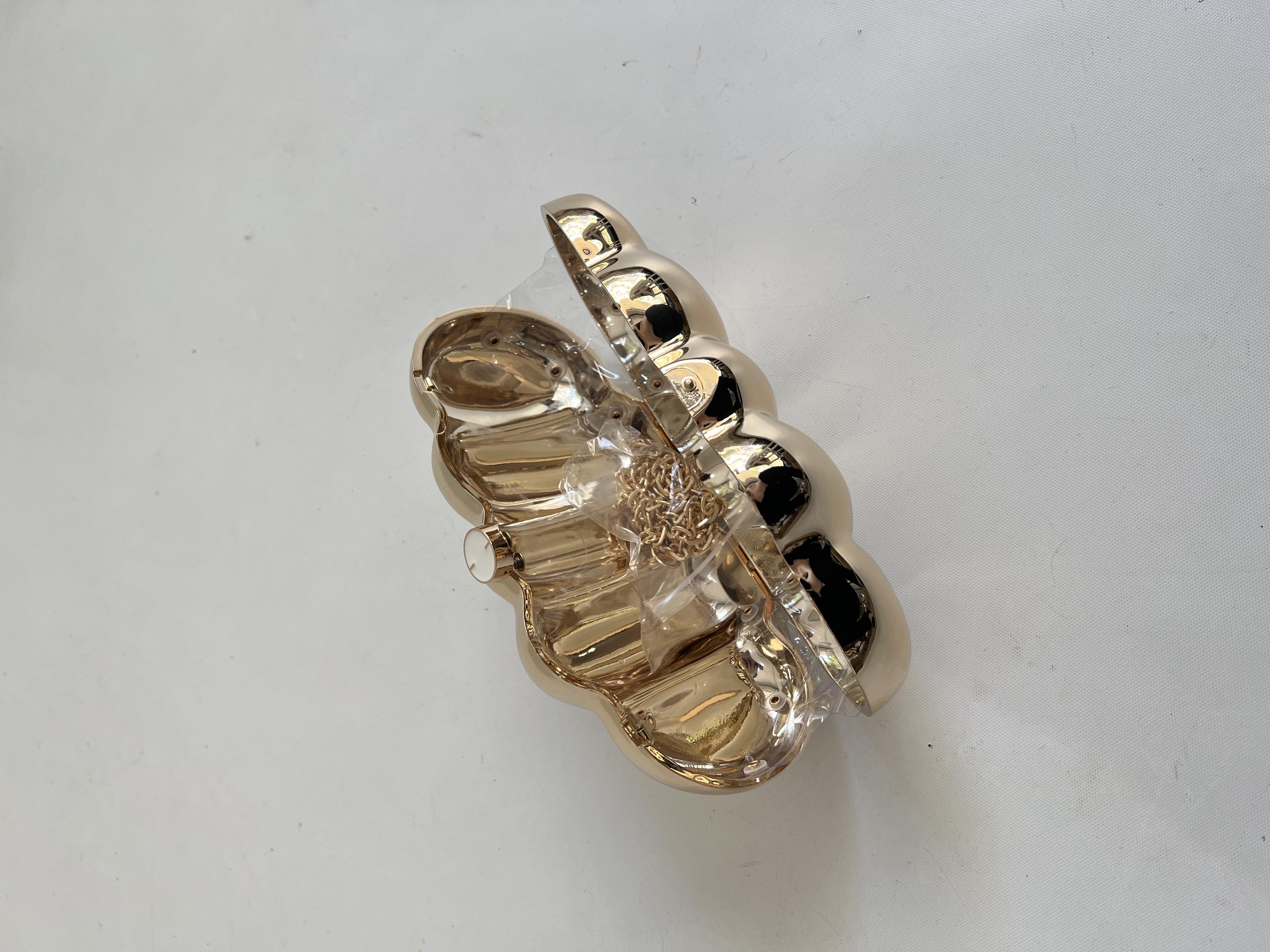 Aura Abiye Model Düğün Nişan Çantası Gold
