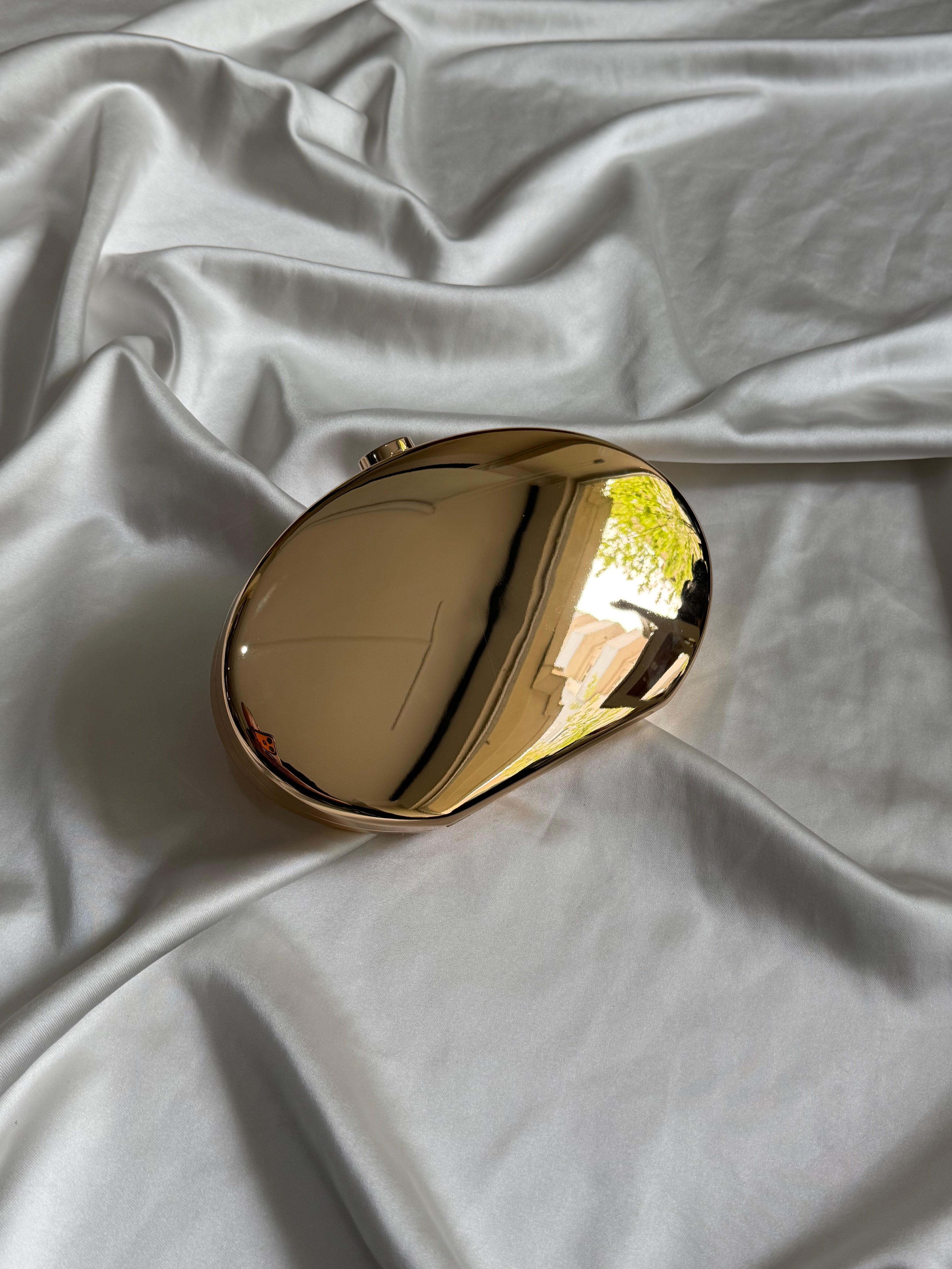Drop Model Kadın Çanta, Abiye Çanta, Düğün Çantası, Nişan Çantası Gold