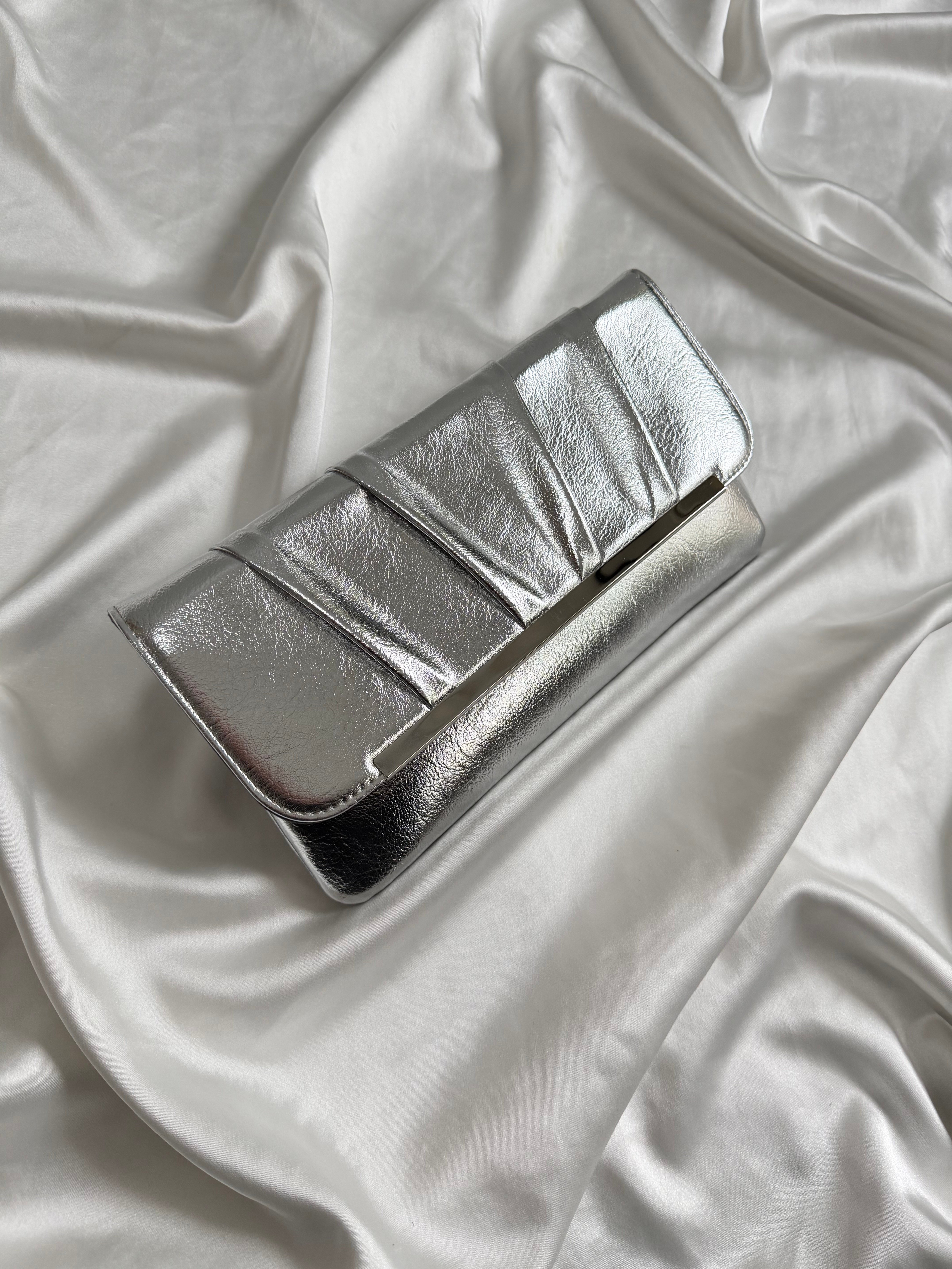 Holly Model Düğün Nişan Abiye Çanta Clutch Çanta Gümüş