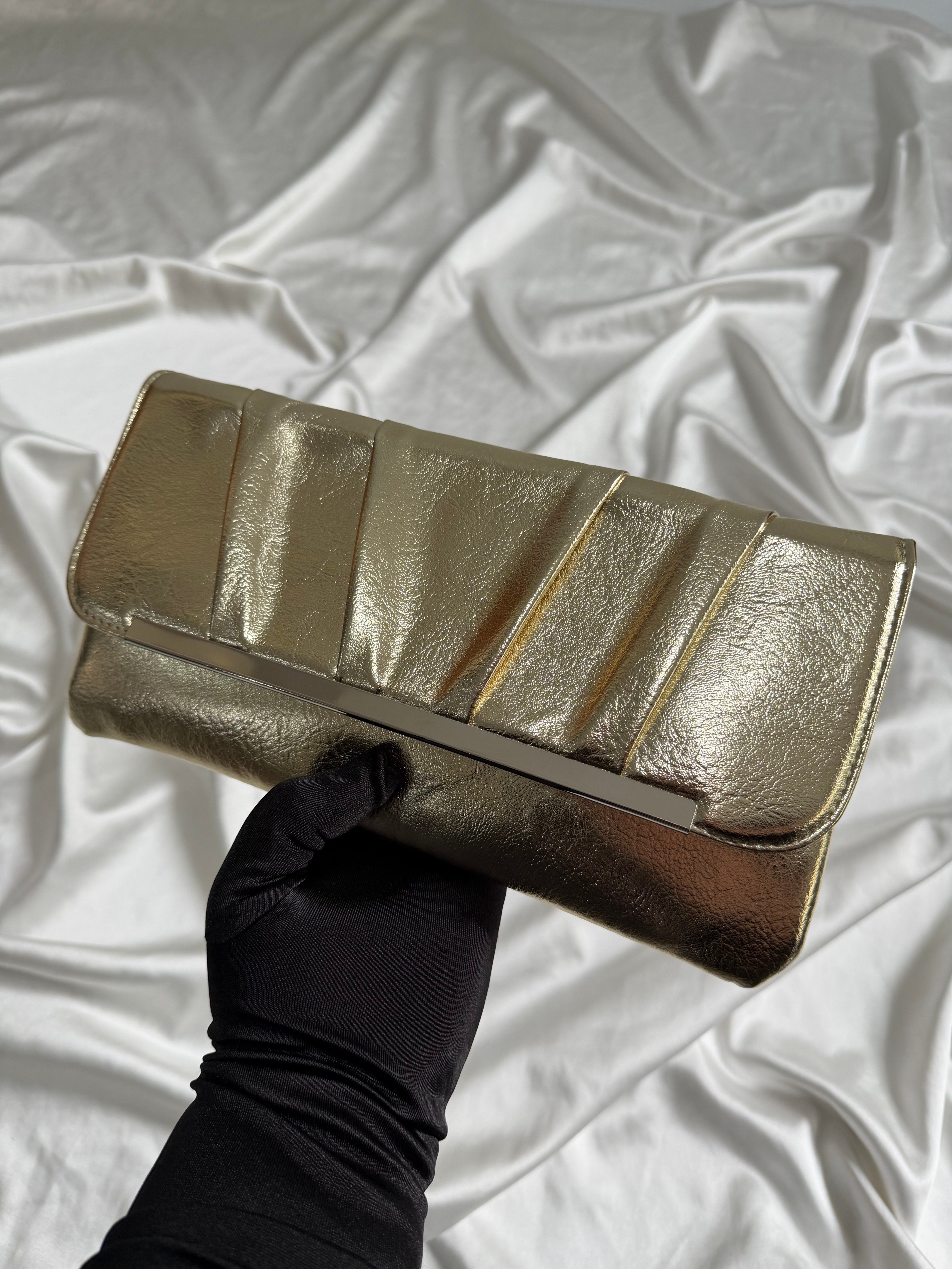 Holly Model Düğün Nişan Abiye Çanta Clutch Çanta Gold