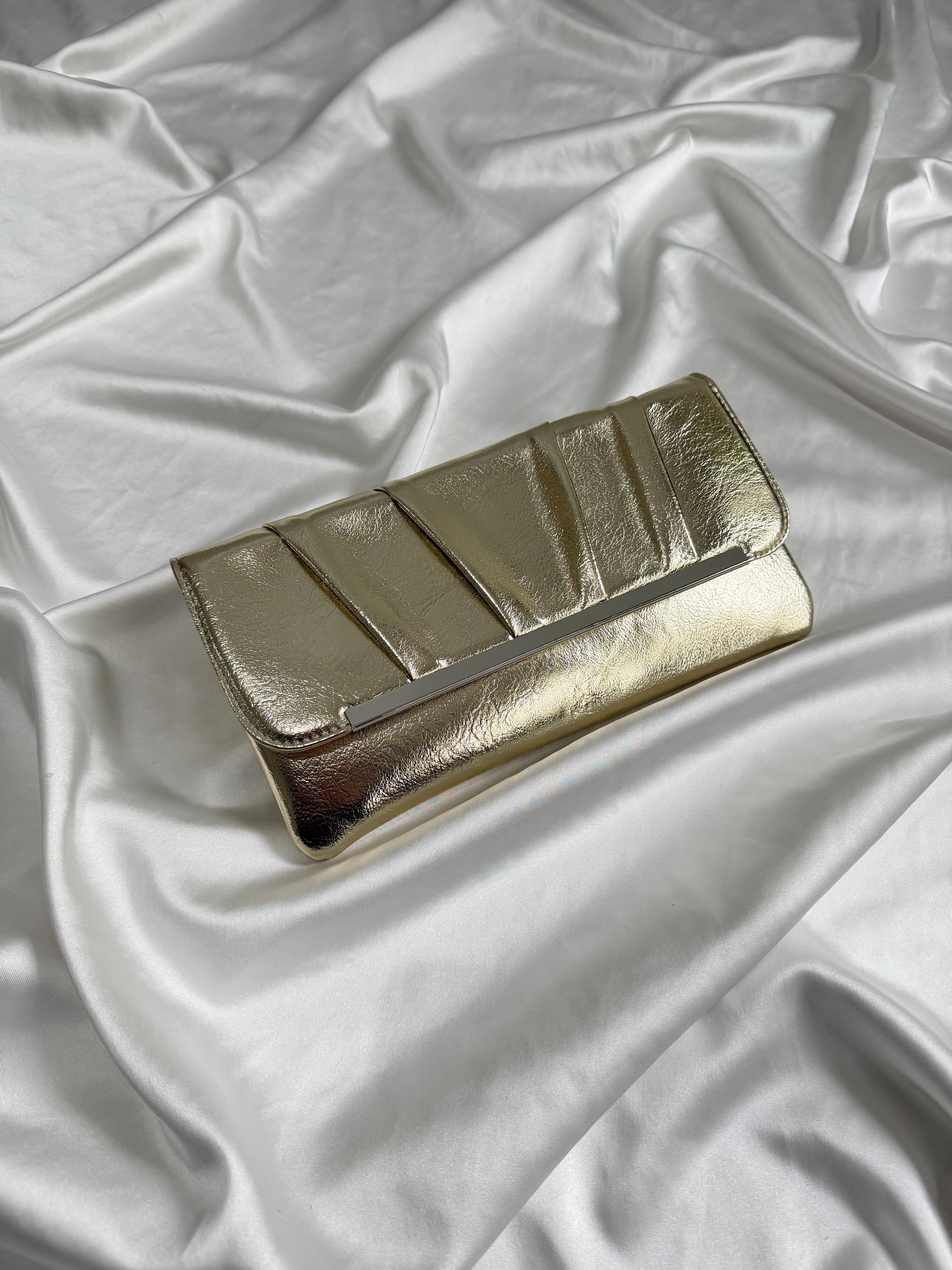 Holly Model Düğün Nişan Abiye Çanta Clutch Çanta Gold
