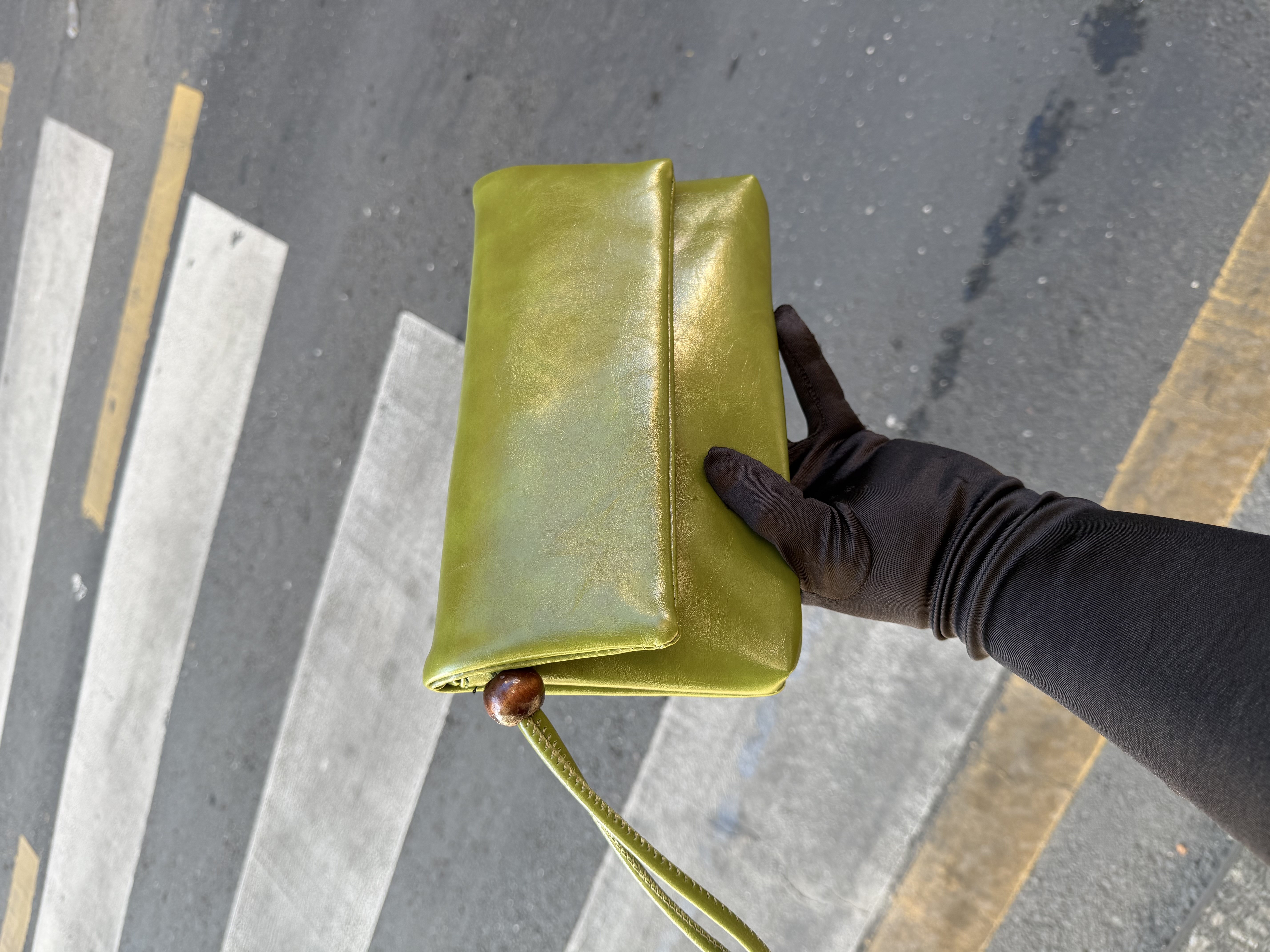 Sade Model Clutch Çanta , Portföy Çanta , El Çantası  Yeşil