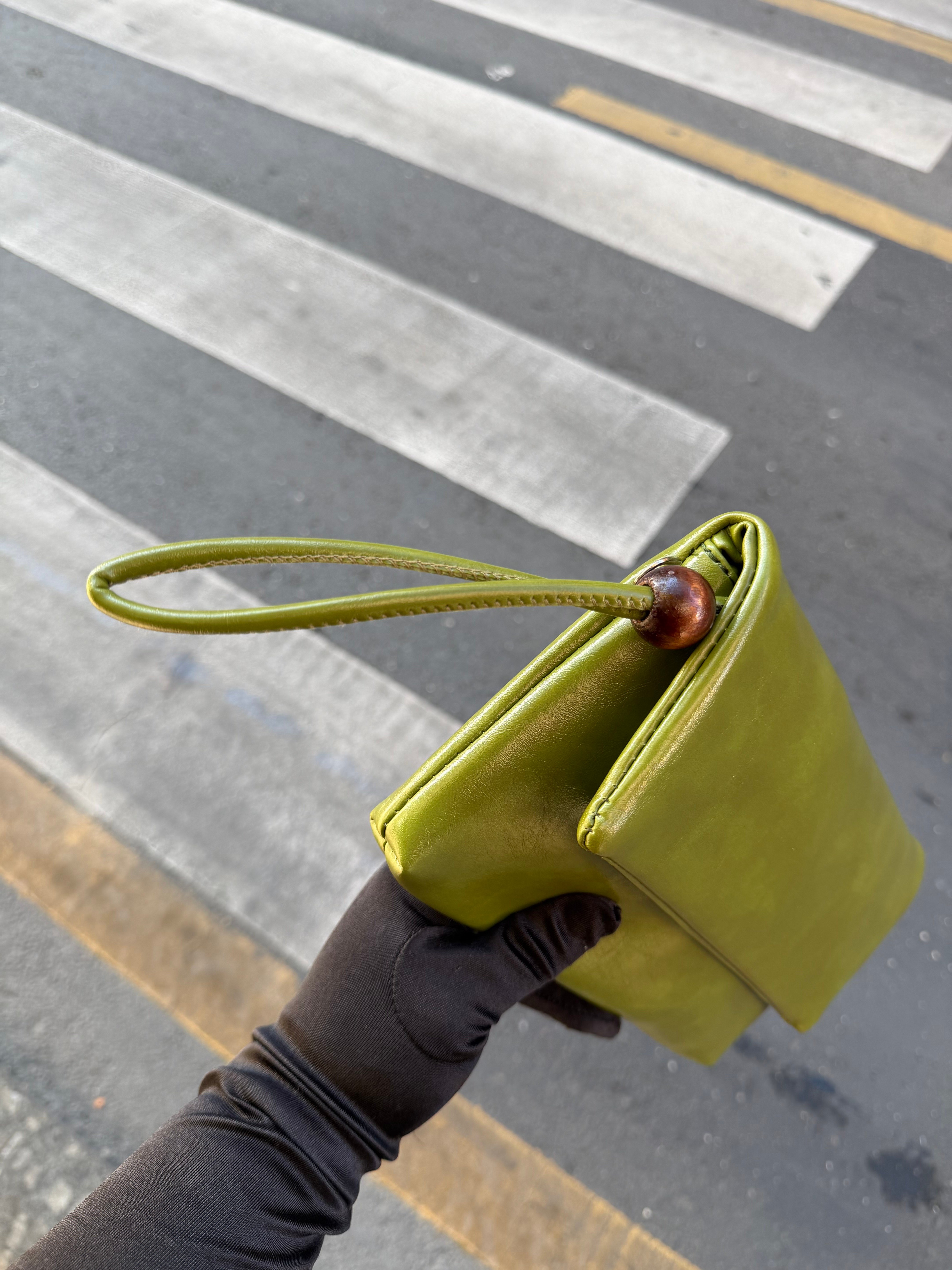 Sade Model Clutch Çanta , Portföy Çanta , El Çantası  Yeşil