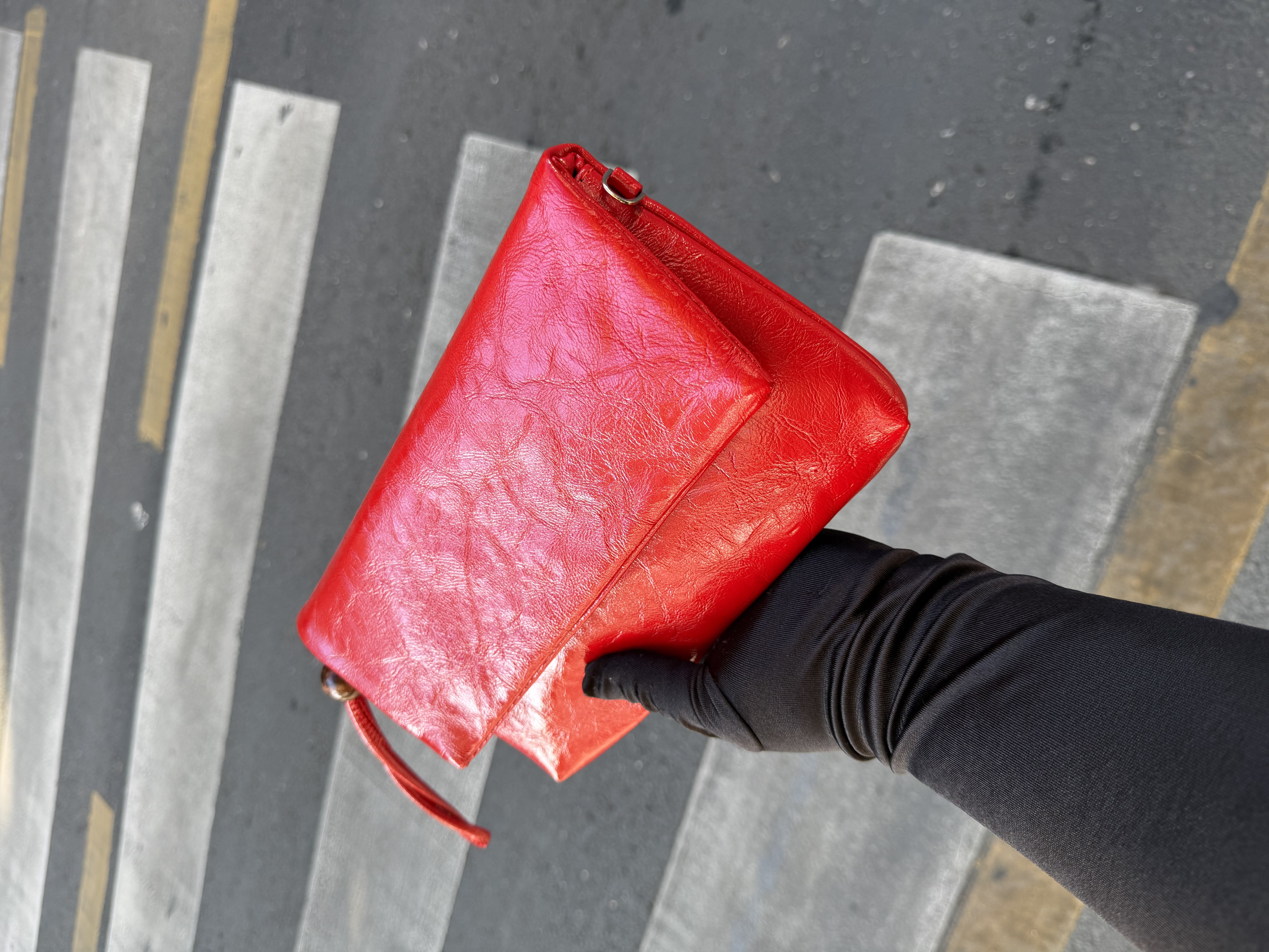Sade Model Clutch Çanta , Portföy Çanta , El Çantası  Kırmızı