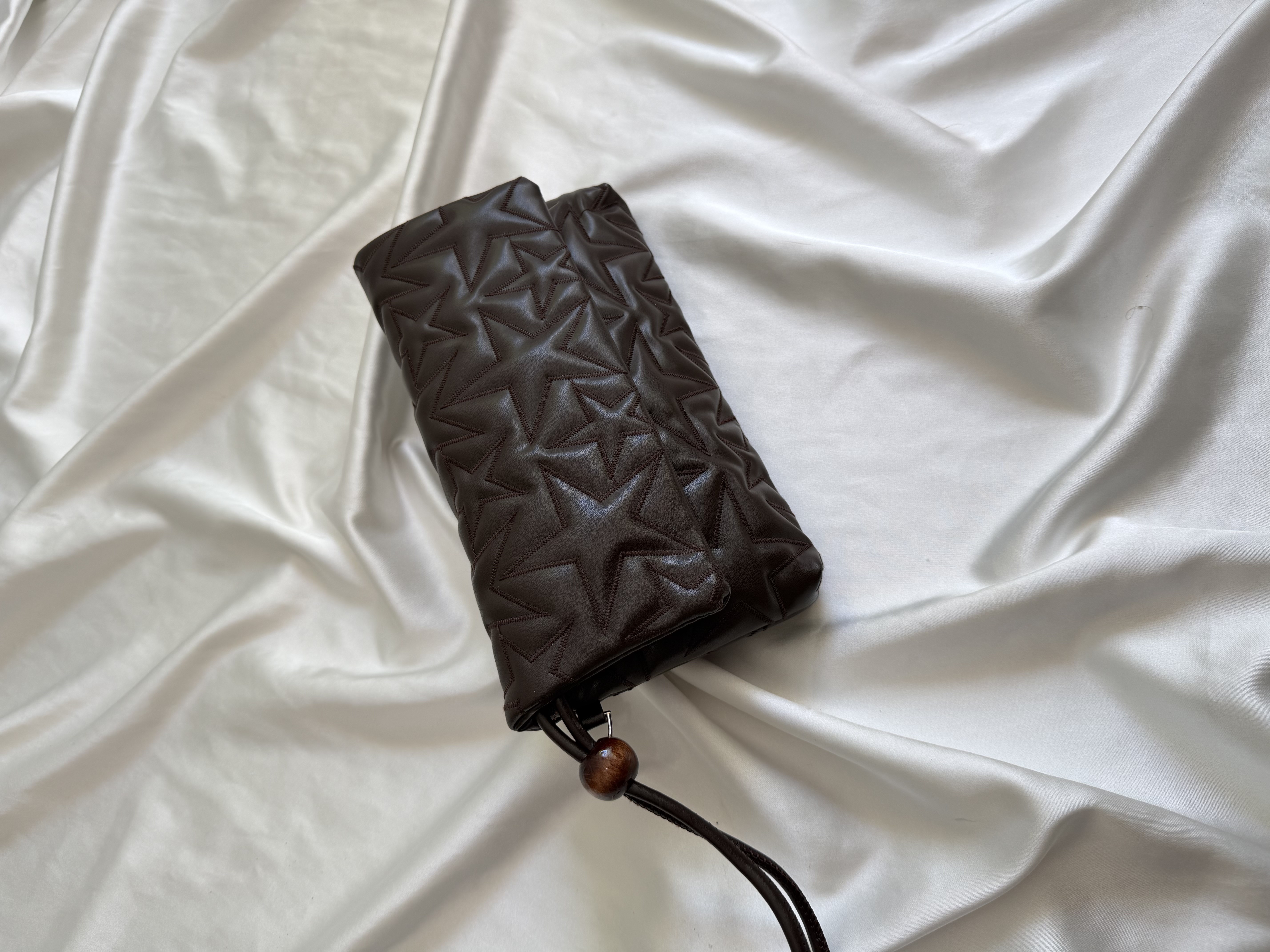 Star Kapaklı Model Clutch Çanta , Portföy Çanta , El Çantası  Acı Kahve