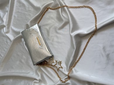 Canggu Model Clutch Çanta , Portföy Çanta , El Çantası Gümüş