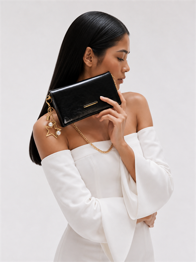 Canggu Model Clutch Çanta , Portföy Çanta , El Çantası Siyah