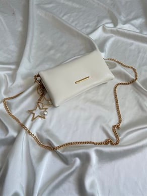 Canggu Model Clutch Çanta , Portföy Çanta , El Çantası Beyaz