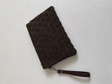 Dantel Model Clutch Çanta , Portföy Çanta , El Çantası Acı Kahve