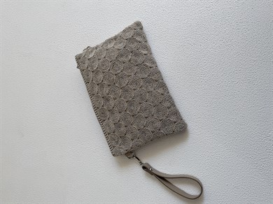 Dantel Model Clutch Çanta , Portföy Çanta , El Çantası Vizon