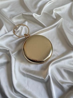 Deri Silindir Model Düğün Nişan Abiye Çanta Gold