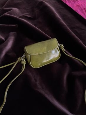 Disco Model El Ve Kadın Omuz Çantası Mini Çanta Parlak Yeşil  (Telefon Sığmaz)