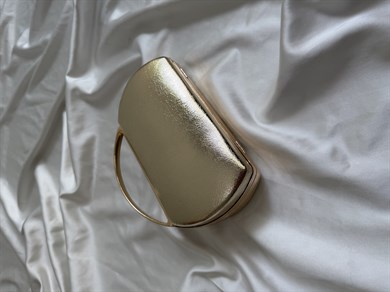 Flore Abiye Model Düğün Nişan Çantası Düz Gold