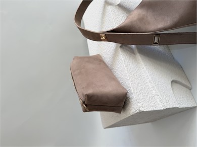 Gift Model El Ve Kadın Omuz Çantası Süet Çanta Yavru Hediyeli Vizon