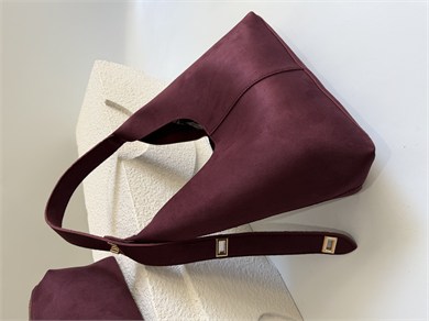 Gift Model El Ve Kadın Omuz Çantası Süet Çanta Yavru Hediyeli Bordo