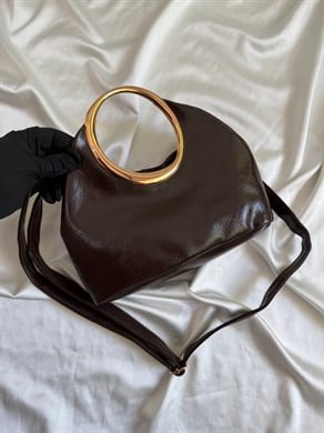 Halka Model El Ve Kadın Omuz Çapraz Çanta Acı Kahve