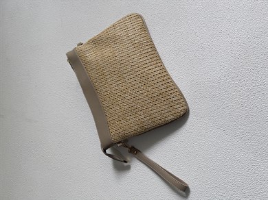 Hasır Clutch Çanta Model El Ve Kadın Omuz Çantası,Yazlık Çanta Vizon