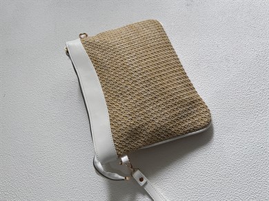 Hasır Clutch Çanta Model El Ve Kadın Omuz Çantası,Yazlık Çanta Beyaz