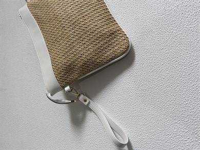 Hasır Clutch Çanta Model El Ve Kadın Omuz Çantası,Yazlık Çanta Beyaz