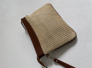 Hasır Clutch Çanta Model El Ve Kadın Omuz Çantası,Yazlık Çanta Taba