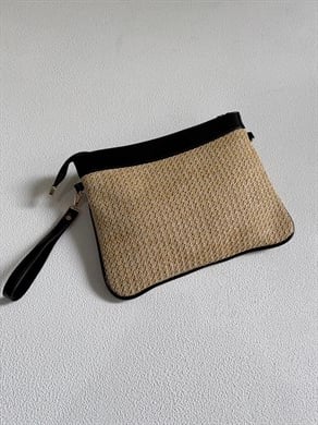 Hasır Clutch Çanta Model El Ve Kadın Omuz Çantası,Yazlık Çanta Siyah