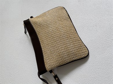 Hasır Clutch Çanta Model El Ve Kadın Omuz Çantası,Yazlık Çanta Acı Kahve