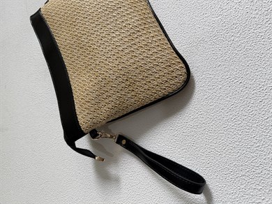 Hasır Clutch Çanta Model El Ve Kadın Omuz Çantası,Yazlık Çanta Siyah