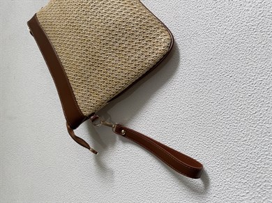 Hasır Clutch Çanta Model El Ve Kadın Omuz Çantası,Yazlık Çanta Taba