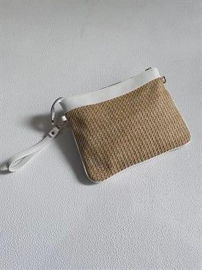 Hasır Clutch Çanta Model El Ve Kadın Omuz Çantası,Yazlık Çanta Beyaz