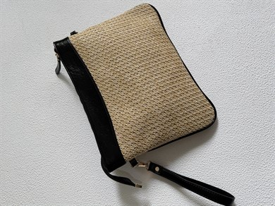 Hasır Clutch Çanta Model El Ve Kadın Omuz Çantası,Yazlık Çanta Siyah