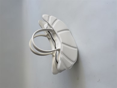 Kruvasan Çanta Kadın El ve Omuz Çantası Beyaz