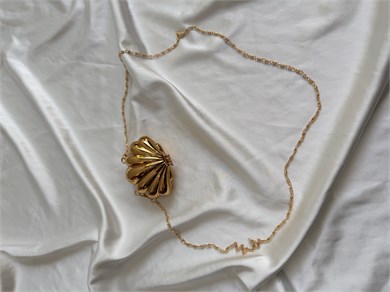 Mini İstiridye Abiye Çanta , Düğün Çantası , Nişan Çantası Gold ( Ürün Mini Boydur Telefon vs Sığmaz)