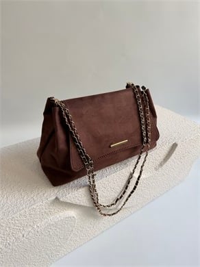 Mocca Model El Ve Kadın Omuz Çantası Süet Çanta Acı Kahve