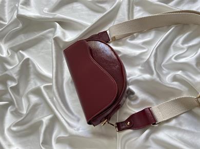 Oval Model El Ve Kadın Omuz Çantası Bordo