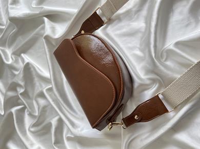 Oval Model El Ve Kadın Omuz Çantası Taba